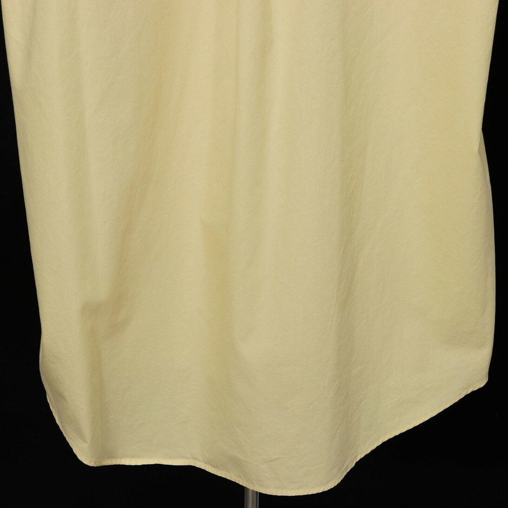 Nautica Mens Button Front Shirt L Large Pastel Yellow 100% Cotton Short Sleeve - Picture 8 of 10
